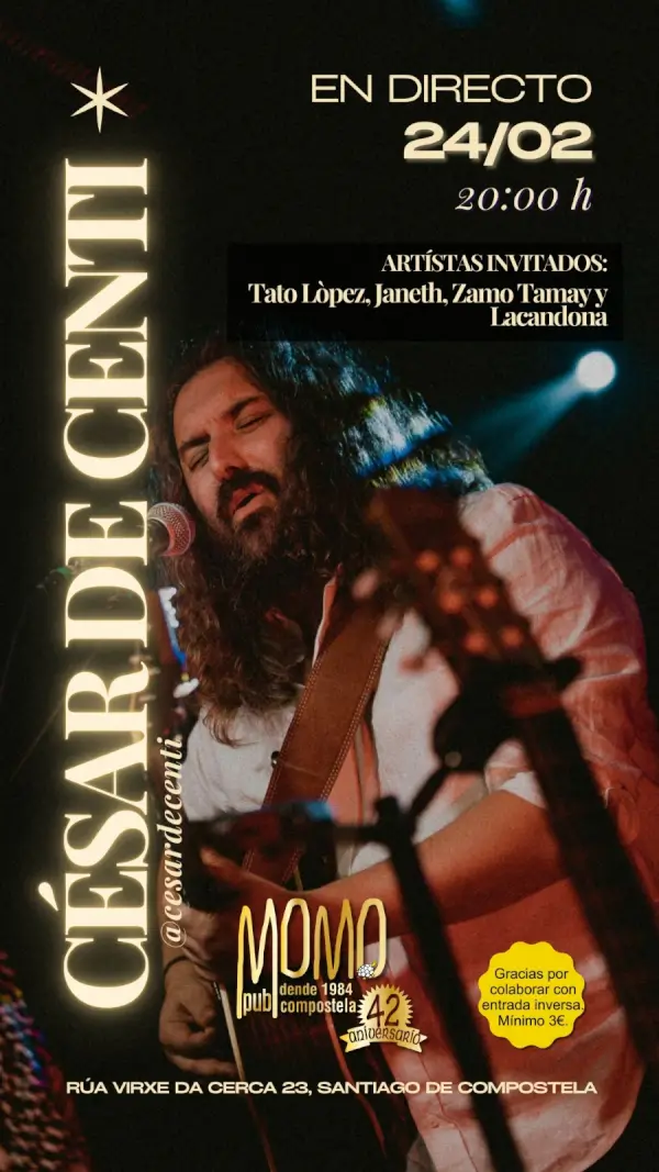 Concierto cesar de centi 2026 02 24 momo pub santiago