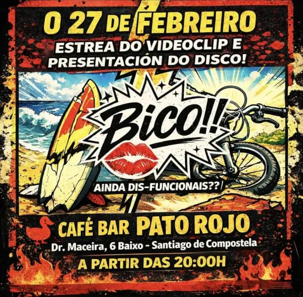 Estreno videoclip presentacion disco bico 2026 02 27 cafe pato rojo santiago
