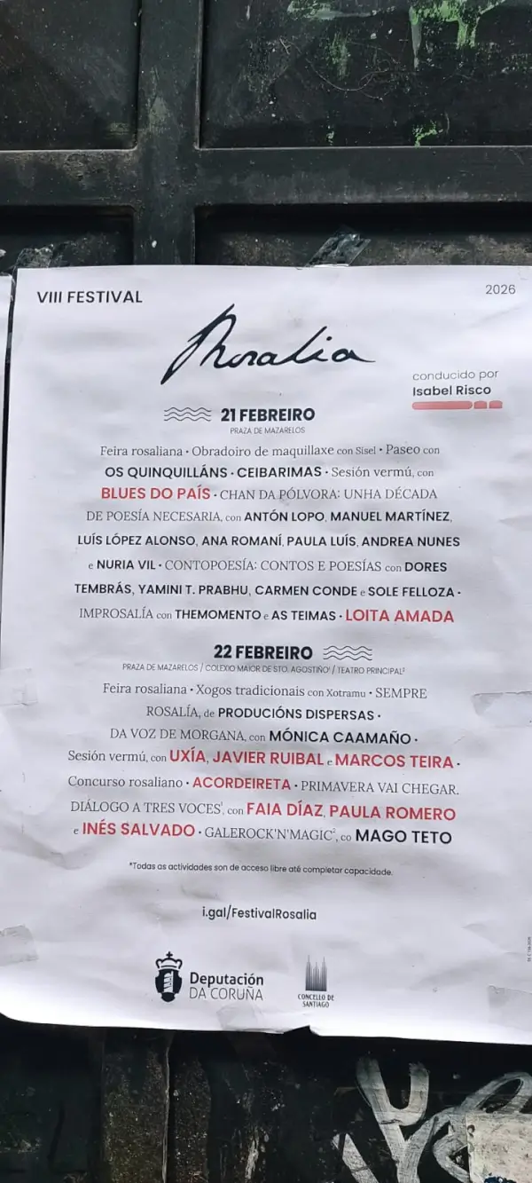 Viii festival rosalia actividades 2026 02 22 santiago compostela