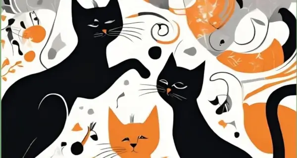 Niños y adultos disfrutando de un concierto de orquesta, con instrumentos musicales y elementos visuales de animales.