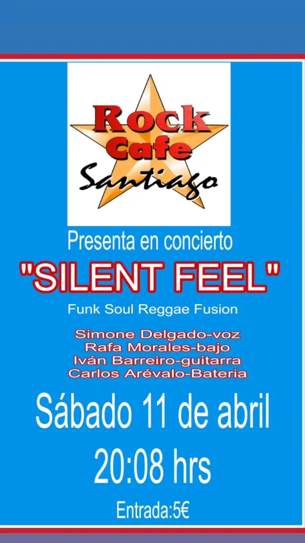 Concierto silent feel funk soul reggae fusion 2026 04 11 rock cafe santiago