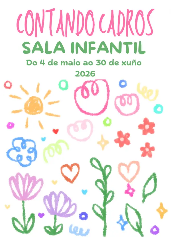 Niños leyendo libros de arte en una biblioteca, rodeados de cuadros coloridos y estanterías llenas de libros.