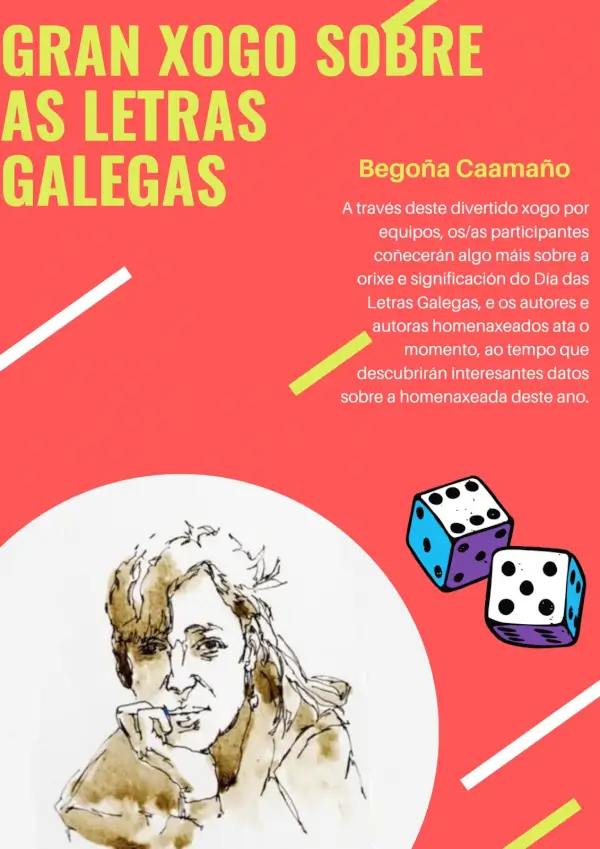 Niños participando en un juego educativo sobre las Letras Galegas.