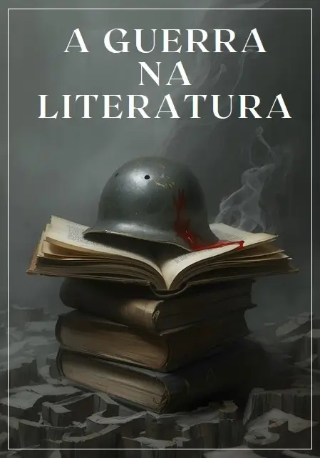 Portada de un libro antiguo con temática bélica.