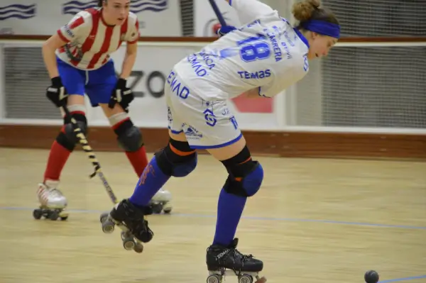 Imagen de un partido de hockey sobre patines.