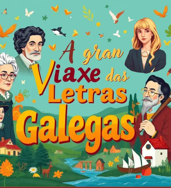 Ilustración de un libro abierto con personajes de cuento saliendo de él.