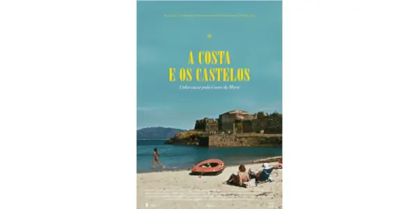 Imagen promocional del documental 'A costa e os castelos' mostrando un castillo antiguo en la costa gallega al atardecer.