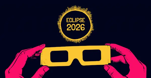 Imagen de un eclipse solar, con la luna cubriendo parcialmente el sol, simbolizando la charla sobre eclipses.