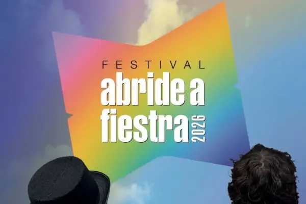 Ilustración de la Casa de Rosalía con gente disfrutando de actividades culturales al aire libre durante el festival.
